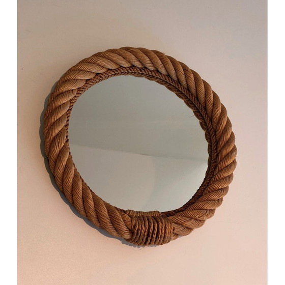 Image 1 of Miroir rond en corde vintage, France 1970