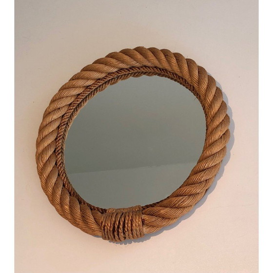 Image 1 of Miroir rond en corde vintage, France 1970