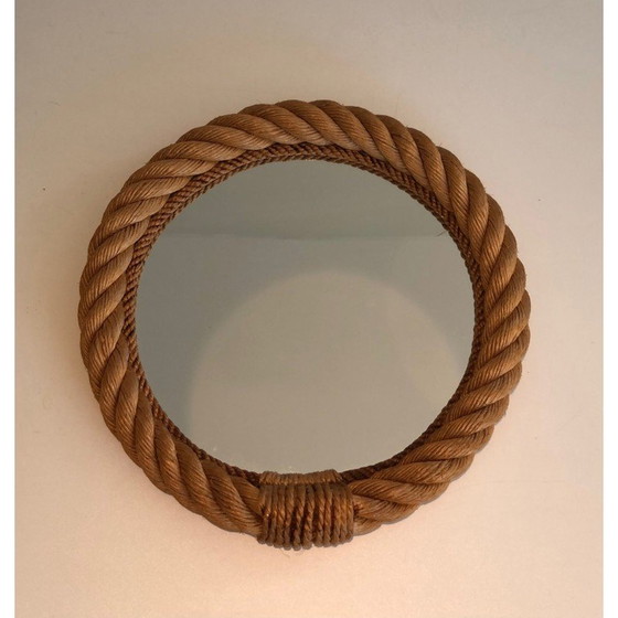 Image 1 of Miroir rond en corde vintage, France 1970