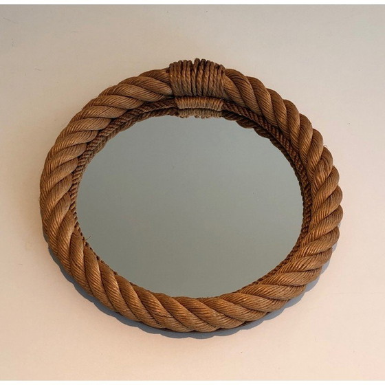 Image 1 of Miroir rond en corde vintage, France 1970