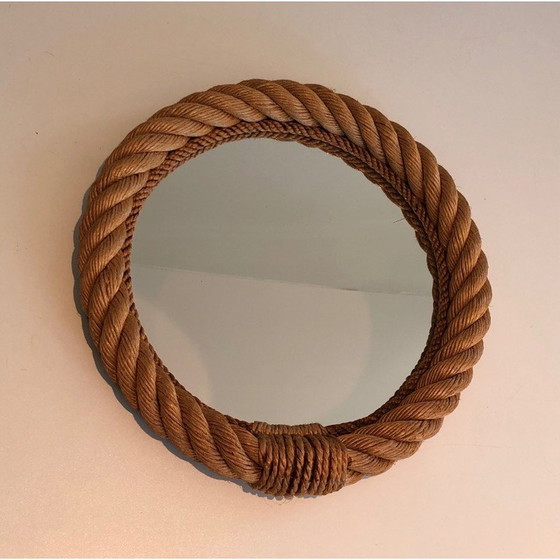 Image 1 of Miroir rond en corde vintage, France 1970