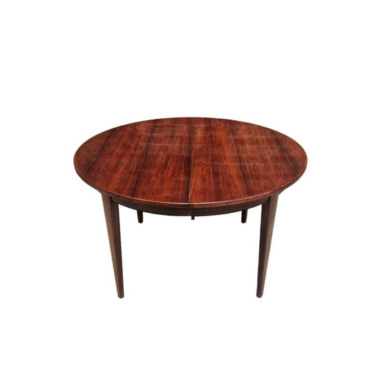 Image 1 of Table ronde scandinave vintage en palissandre de Rio modèle 55 par Omann Jun