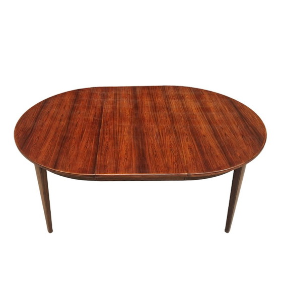Image 1 of Table ronde scandinave vintage en palissandre de Rio modèle 55 par Omann Jun