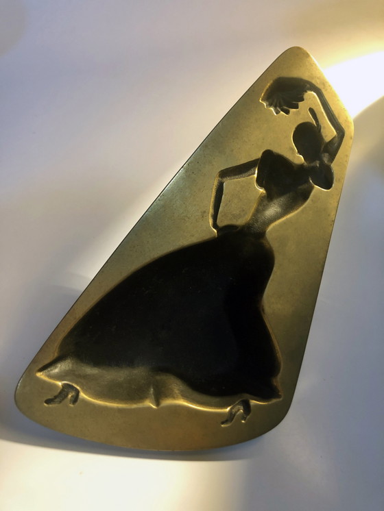 Image 1 of Cendrier Vintage • Gitanes • Cuivre Massif • Max Ponty • 1950-1960