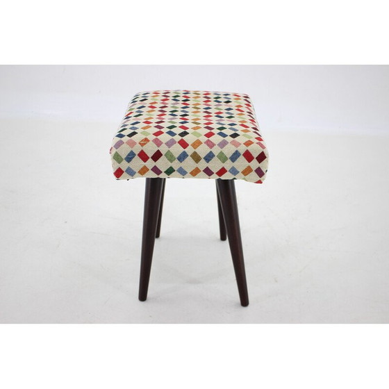 Image 1 of Tabouret vintage en hêtre, Tchécoslovaquie 1960