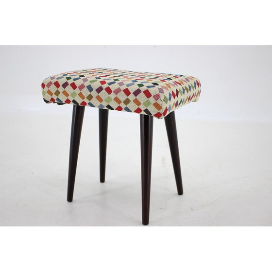 Image 1 of Tabouret vintage en hêtre, Tchécoslovaquie 1960
