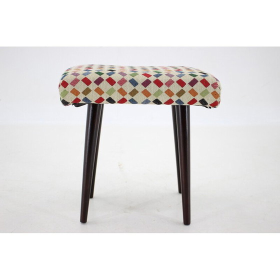 Image 1 of Tabouret vintage en hêtre, Tchécoslovaquie 1960