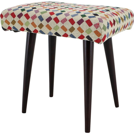 Image 1 of Tabouret vintage en hêtre, Tchécoslovaquie 1960