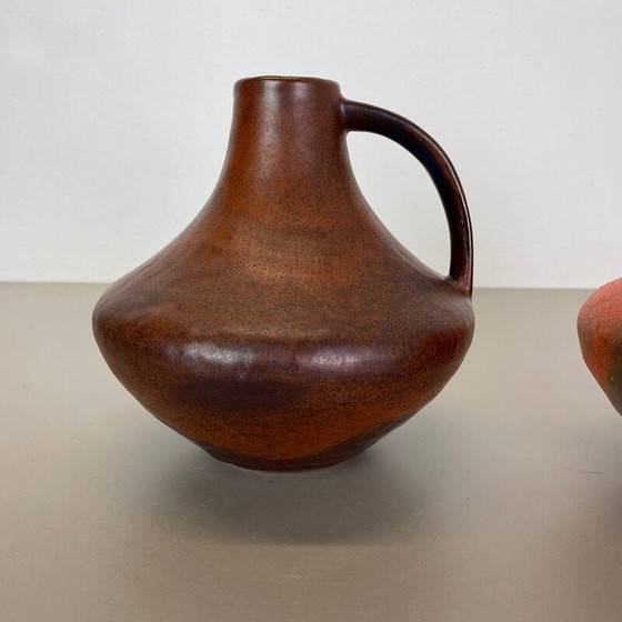 Image 1 of Paire de vases vintage en poterie de lave par Heinz Siery pour Cartens Tönnieshof, Allemagne, années 1970