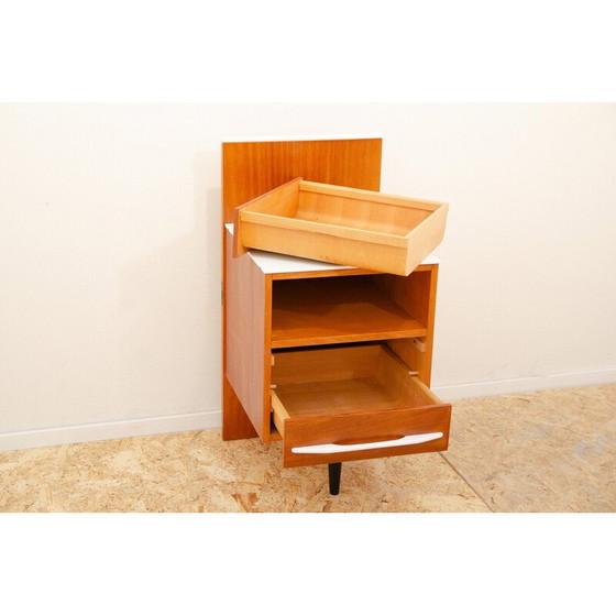 Image 1 of Table de nuit vintage en frêne et hêtre par Mojmír Požár pour Up Závody, Tchécoslovaquie 1960