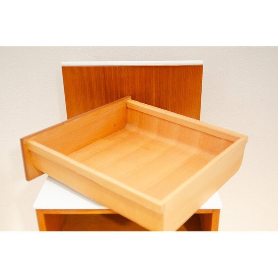 Image 1 of Table de nuit vintage en frêne et hêtre par Mojmír Požár pour Up Závody, Tchécoslovaquie 1960