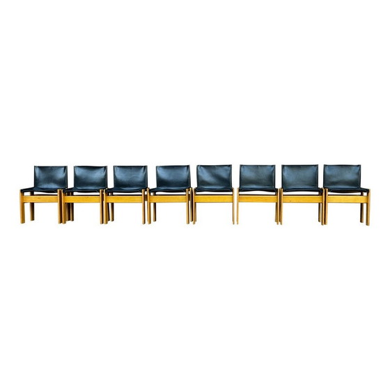 Image 1 of Ensemble de 8 chaises Monk vintage par Afra et Tobia Scarpa pour Molteni, 1973