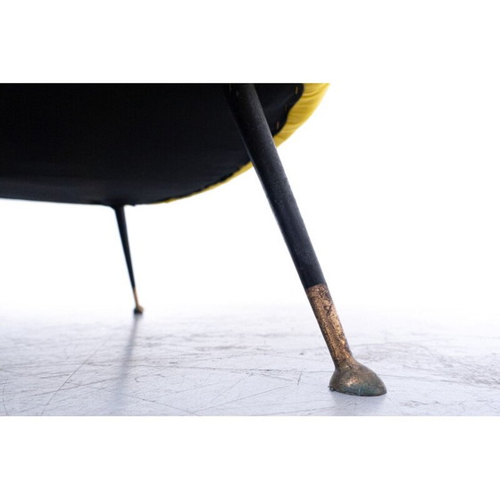 Image 1 of Paire de canapés vintage en tissu jaune, Italie 1960