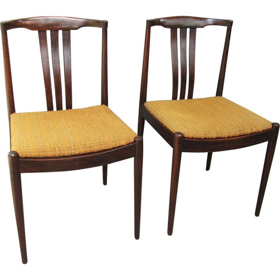 Image 1 of Paire de chaises de salle à manger danoise vintage en palissandre à dossier latéral