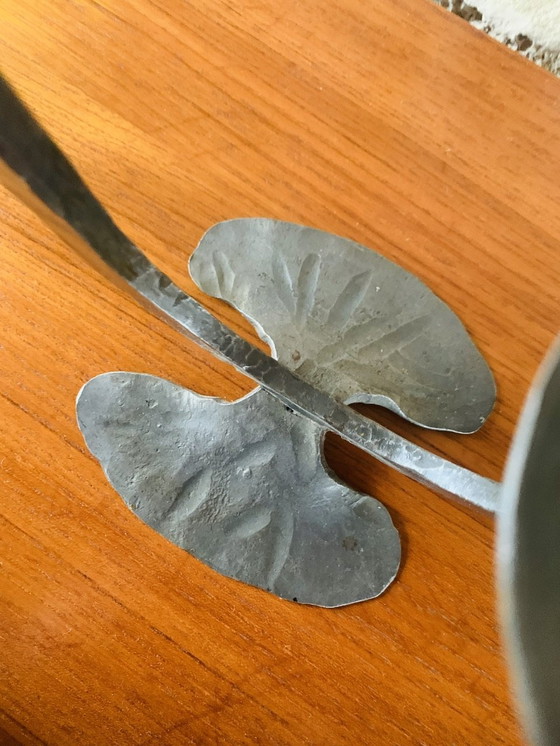 Image 1 of Chandeliers en fer à deux bras, style brutaliste, français, ensemble de 2