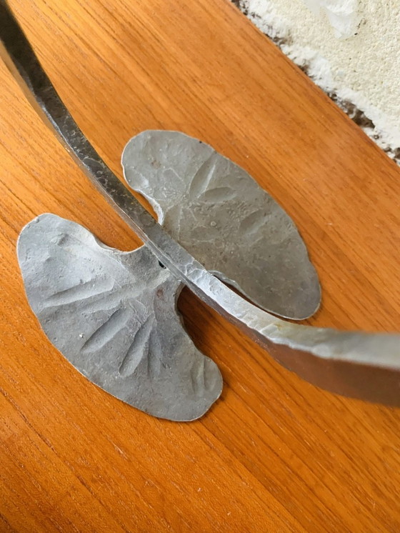 Image 1 of Chandeliers en fer à deux bras, style brutaliste, français, ensemble de 2