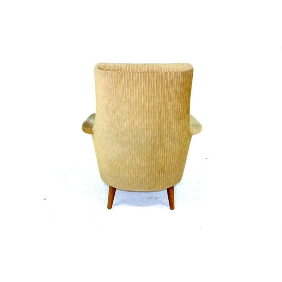 Image 1 of Fauteuil scandinave vintage en bois de chêne et tissu, Suède 1950