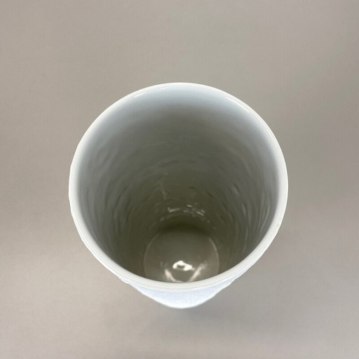 Vase vintage Op art en porcelaine par Martin Freyer pour Rosenthal, Allemagne 1970