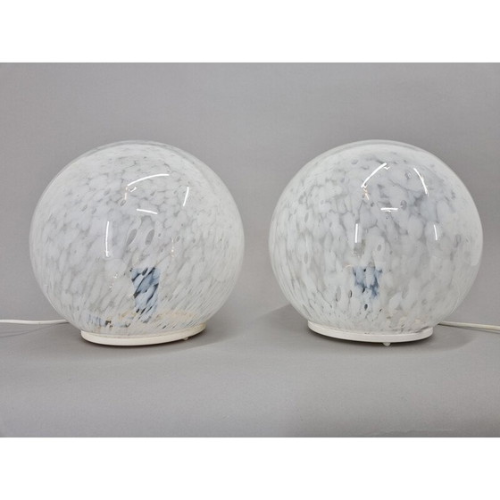 Image 1 of Paire de lampes de table en verre du milieu du siècle dernier, 1970