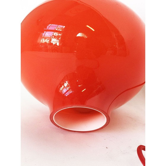 Image 1 of Suspension double en verre orange vintage par Hans Agne Jakobsson pour AB Markaryd