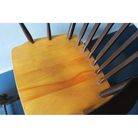 Image 1 of Fauteuil et pouf à bascule du Mid Century, années 1960