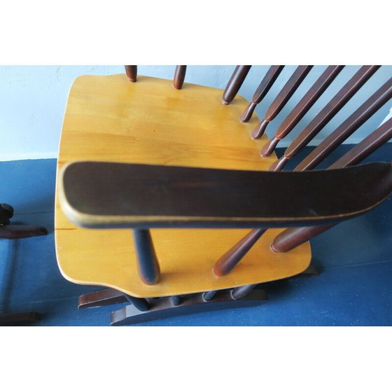 Image 1 of Fauteuil et pouf à bascule du Mid Century, années 1960