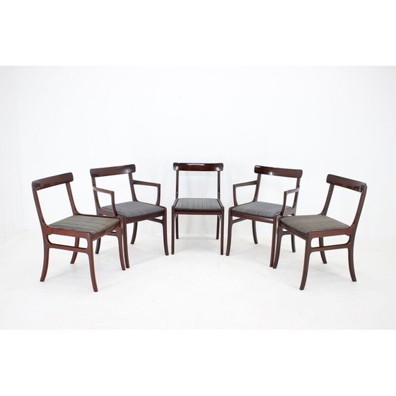 Image 1 of Ensemble de 5 chaises Rungstedlund vintage en acajou par Ole Wanscher, Danemark années 1950