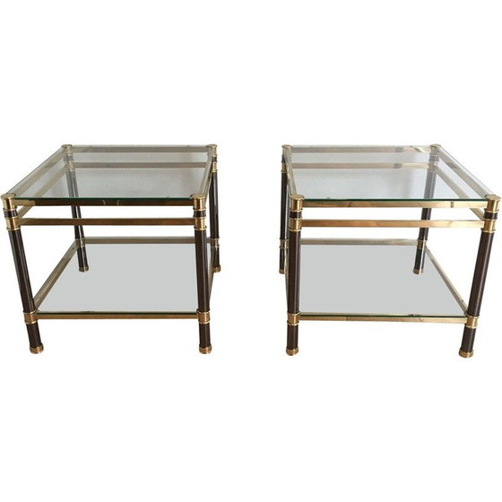 Image 1 of Paire de tables d'appoint en laiton, 1970