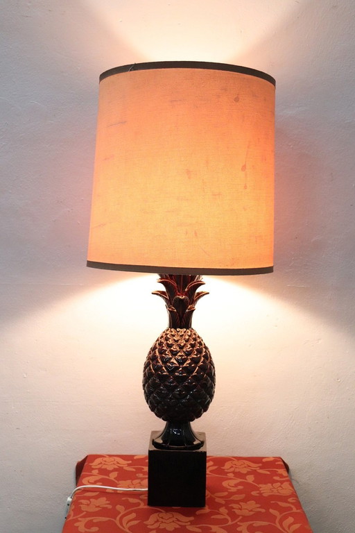 Lampe de table en céramique ananas, 1970S