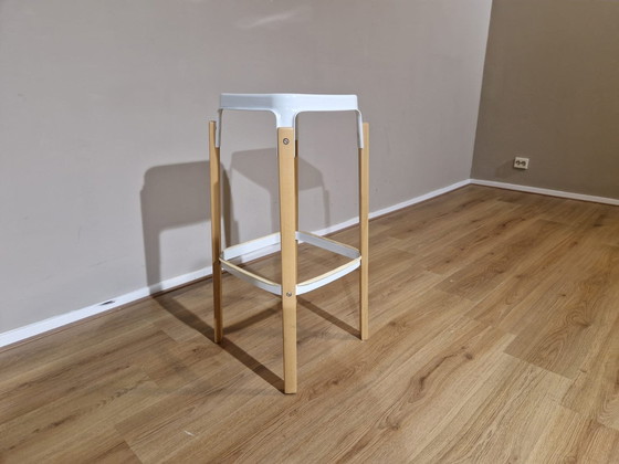 Image 1 of 6X Magis Steelwood - Tabourets de bar - Blanc - Acier - Bois -Design