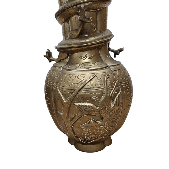 Image 1 of Vases chinois en laiton Dragon Début du 20ème siècle