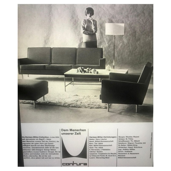 Image 1 of Fauteuil en cuir vintage par George Nelson pour Herman Miller, années 1960