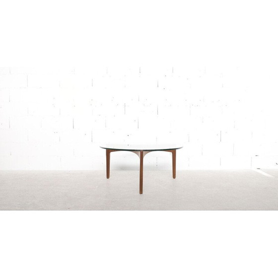 Image 1 of Table basse vintage en teck et verre par Sven Ellekaer pour Christian Linneberg, 1960