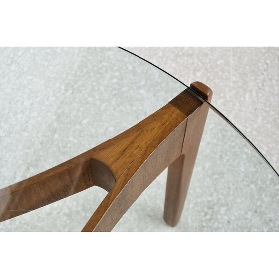 Image 1 of Table basse vintage en teck et verre par Sven Ellekaer pour Christian Linneberg, 1960