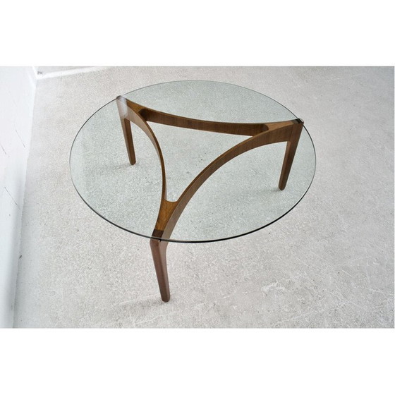 Image 1 of Table basse vintage en teck et verre par Sven Ellekaer pour Christian Linneberg, 1960