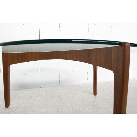 Image 1 of Table basse vintage en teck et verre par Sven Ellekaer pour Christian Linneberg, 1960