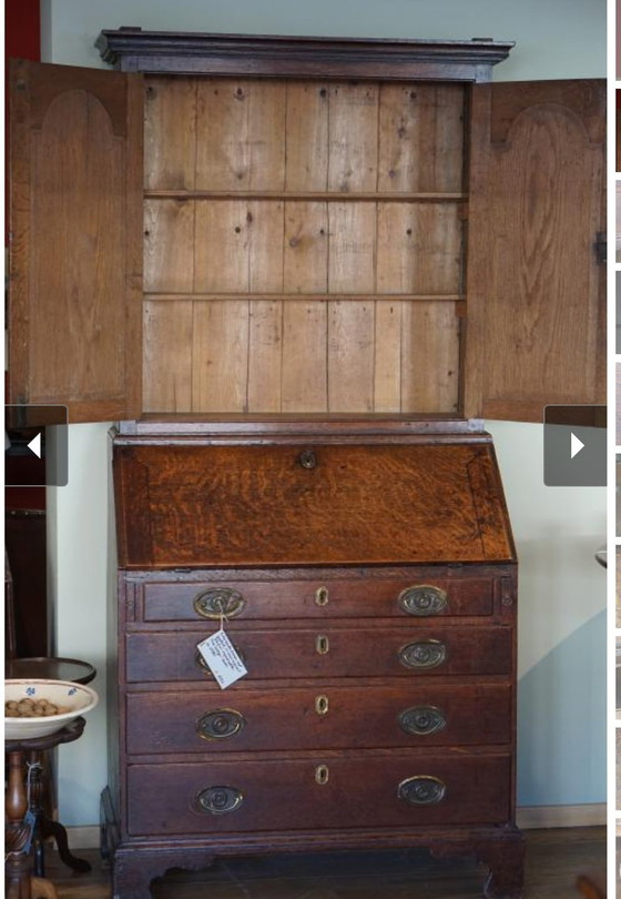 Image 1 of Bureau anglais ancien avec plateau rapporté