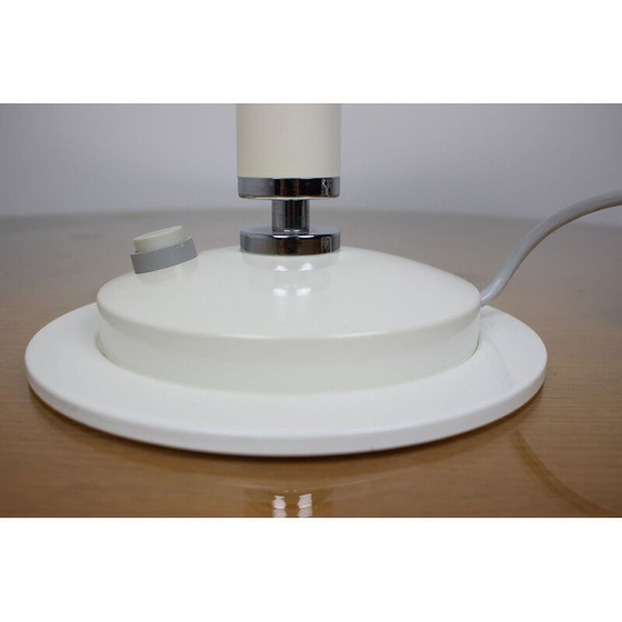 Image 1 of Lampe de table vintage en verre blanc et métal par Napako, Tchécoslovaquie 1960