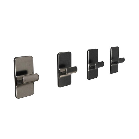 Image 1 of Jeu de 4 cintres vintage en plastique marron, Italie 1960