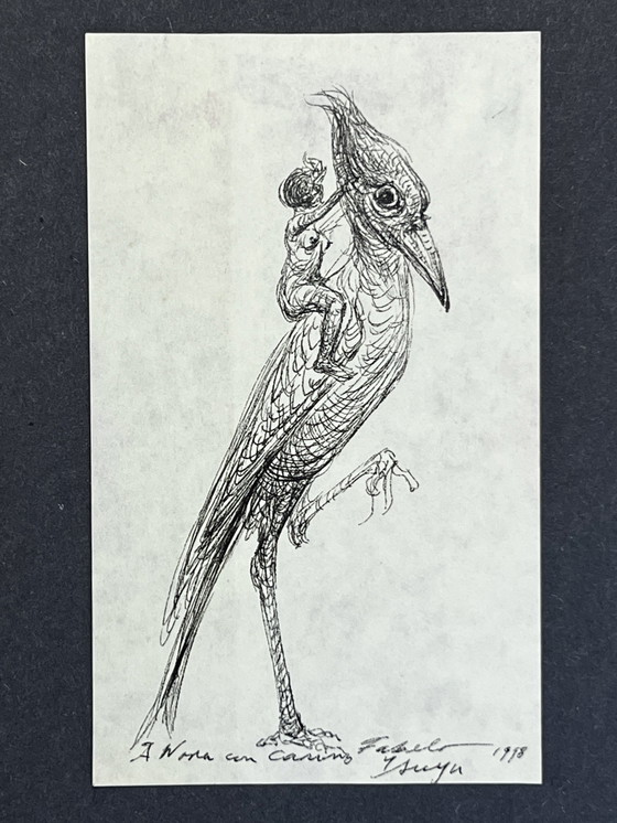 Image 1 of Roberto Fabelo, Cuba, dessin à l'encre original signé de 1998,