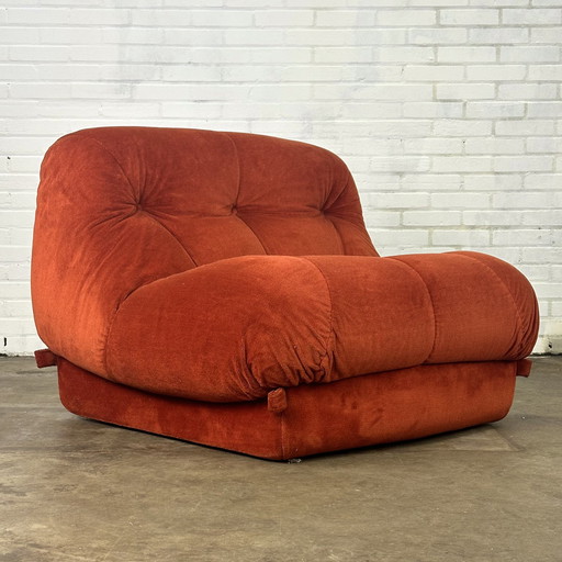 Fauteuil lounge Nuvolone orange par Rino Maturi pour Mimo Padova