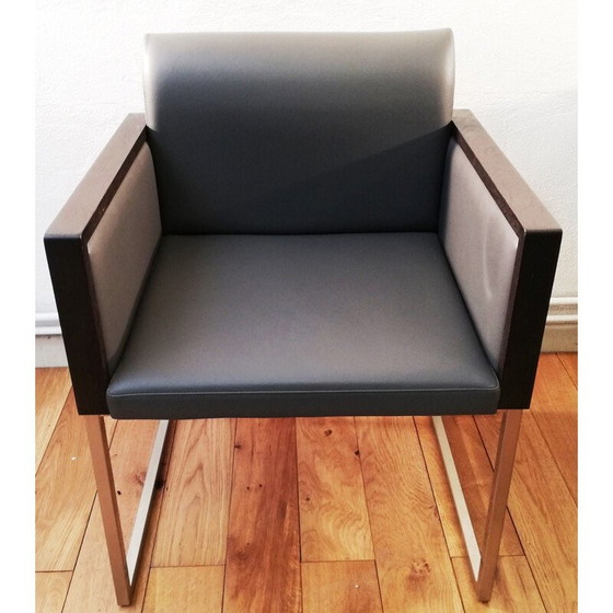 Image 1 of Fauteuil Box en cuir vintage par Pedrali