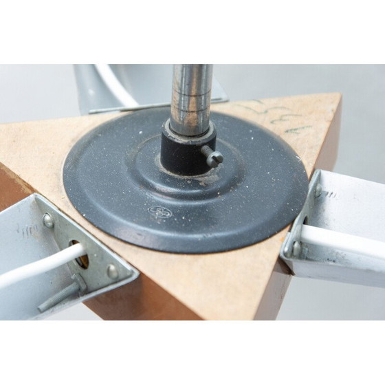 Image 1 of Lustre vintage en chrome et bois, années 1930