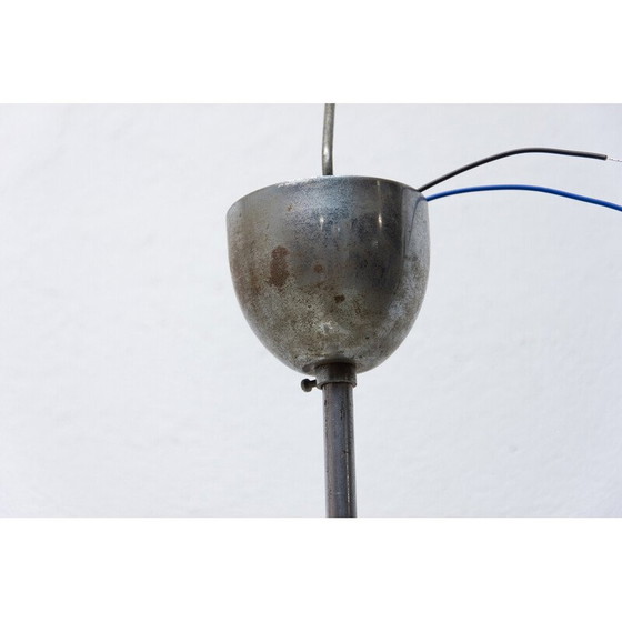 Image 1 of Lustre vintage en chrome et bois, années 1930