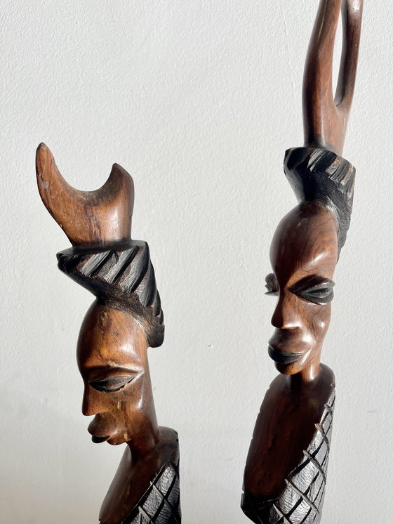 Image 1 of Figurines africaines en bois sculpté