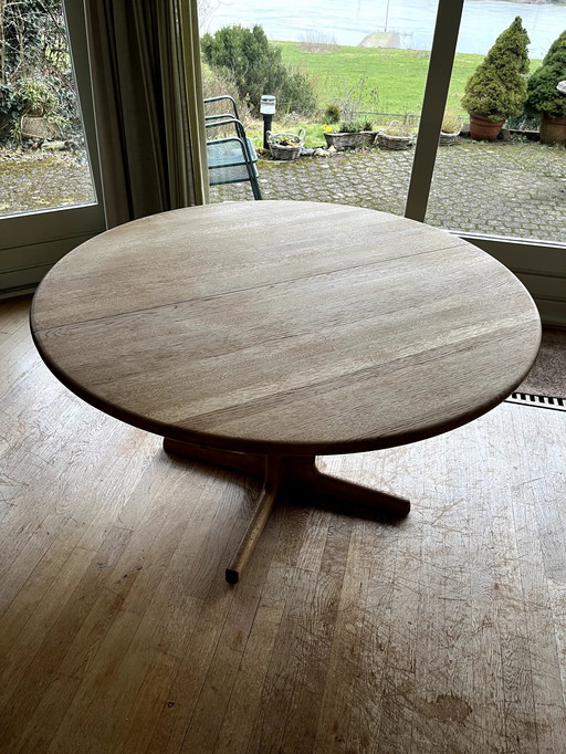 Table de salle à manger extensible ronde vintage du design danois