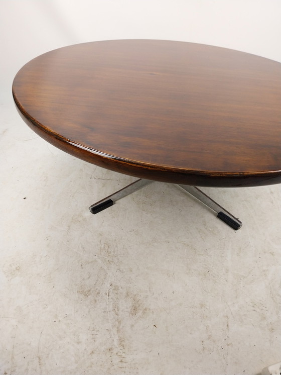 Image 1 of 1 X Table basse en teck et chrome de style midcenturymoderne 1970's