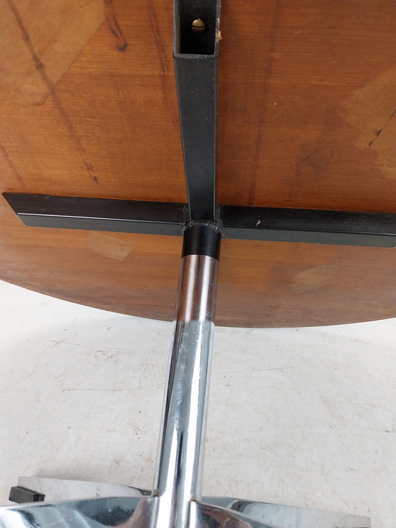 Image 1 of 1 X Table basse en teck et chrome de style midcenturymoderne 1970's