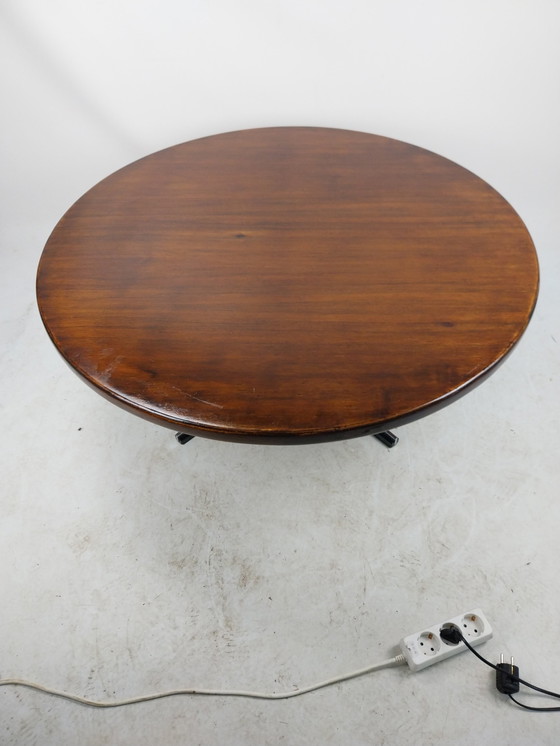 Image 1 of 1 X Table basse en teck et chrome de style midcenturymoderne 1970's