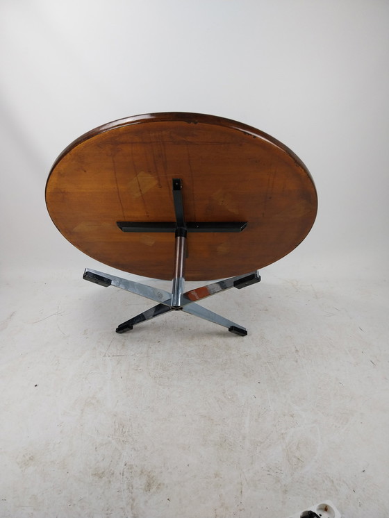 Image 1 of 1 X Table basse en teck et chrome de style midcenturymoderne 1970's